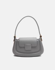 r1279 velma toka detaylı uzun askılı el çantası gri