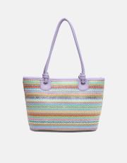 r1282-1 lorin hasır kadın çantası lila