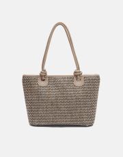 r1282-1 lorin hasır kadın çantası vizon