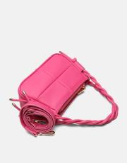 r1103 lina twist örgü saplı kadın çantası  fuşya 3