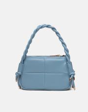 r1103 lina twist örgü saplı kadın çantası  mavi