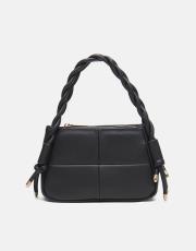 r1103 lina twist örgü saplı kadın çantası  siyah