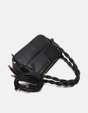 r1103 lina twist örgü saplı kadın çantası  siyah 3