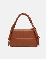 r1103 lina twist örgü saplı kadın çantası  taba