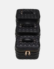 r1182 luxe mirror 3 lü makyaj çantası seti siyah 2