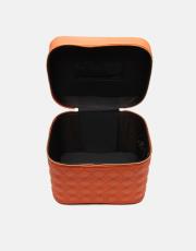 r1182 luxe mirror 3 lü makyaj çantası seti turuncu 4