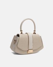 r1130 flora özel tasarım kilitli kadın çantası krem 2