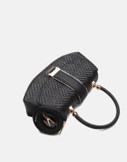 r1130 flora özel tasarım kilitli kadın çantası siyah 3