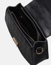 r1130 flora özel tasarım kilitli kadın çantası siyah 4