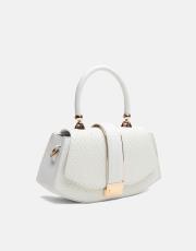 r1130 flora özel tasarım kilitli kadın çantası beyaz 2