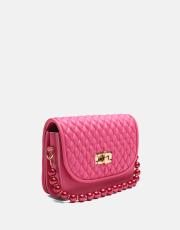 r1031 wanda kapitone desenli inci saplı kadın çantası fuşya 2