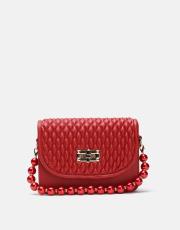 r1031 wanda kapitone desenli inci saplı kadın çantası kırmızı 2