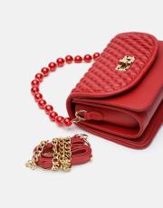 r1031 wanda kapitone desenli inci saplı kadın çantası kırmızı 4