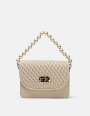 r1031 wanda kapitone desenli inci saplı kadın çantası krem