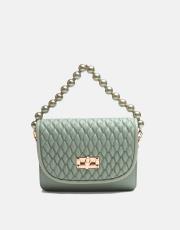 r1031 wanda kapitone desenli inci saplı kadın çantası mint yeşili