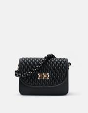 r1031 wanda kapitone desenli inci saplı kadın çantası siyah 2