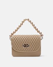 r1031 wanda kapitone desenli inci saplı kadın çantası vizon