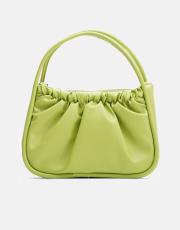 r1063 brenda büzgü detaylı çanta fıstık yeşili