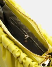 r1063 brenda büzgü detaylı çanta limon sarısı 4