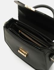 r0969 zakha kilit aksesuarlı kadın çantası siyah 4