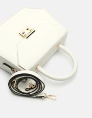 r0969 zakha kilit aksesuarlı kadın çantası beyaz 3