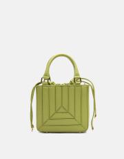 r1036 ohio büzgü ağızlı kadın çantası fıstık yeşili