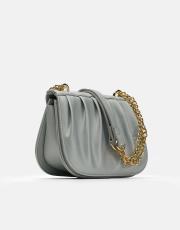 r1110 katty büzgülü hatlara sahip inci saplı deri kadın çanta gümüş 2