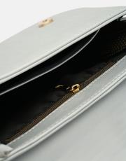 r1110 katty büzgülü hatlara sahip inci saplı deri kadın çanta gümüş 4