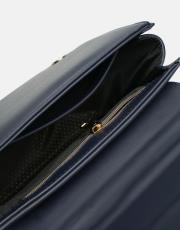 r1110 katty büzgülü hatlara sahip inci saplı deri kadın çanta lacivert 4