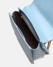 r1110 katty büzgülü hatlara sahip inci saplı deri kadın çanta mavi 4