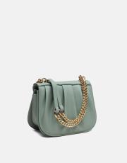 r1110 katty büzgülü hatlara sahip inci saplı deri kadın çanta mint yeşili 2