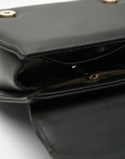 r1110 katty büzgülü hatlara sahip inci saplı deri kadın çanta siyah 5