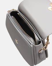 r1184 litva kapaklı kadın çantas gri 4