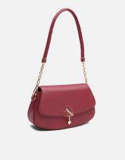 r1184 litva kapaklı kadın çantas bordo 2