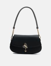 r1184-1 vela kapaklı kadın çantası siyah-a